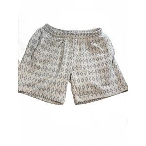 Fleece Factory Gray Argyle Patterned Shorts - Medium